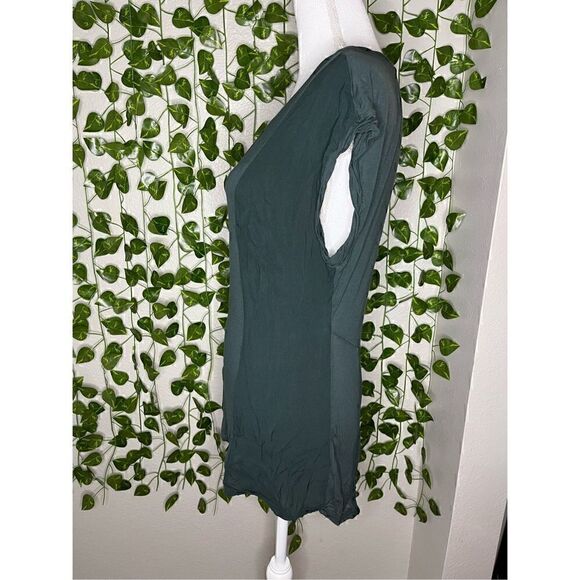 Pilcro and the Letterpress Charcoal Gray Modal Scoop Neck Cap Sleeve Top Large - Picture 4 of 6